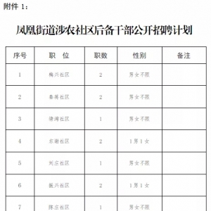 泰州明珠街道招聘涉農(nóng)社區(qū)后備干部公告