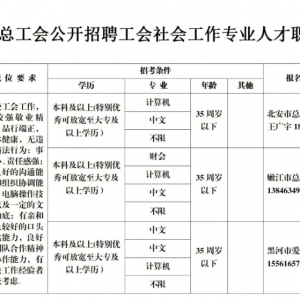 黑龍江黑河市愛輝區(qū)工會招聘社會工作者公告