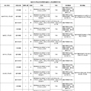 榆林市中級(jí)人民法院招聘輔警公告（132人）