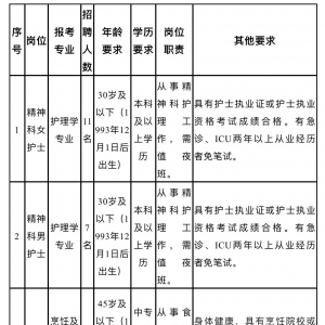 寧夏民政廳民康醫(yī)院招聘公告